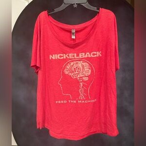 Nickelback Feed the Machine Next Level Apparel Red Graphic Tee
